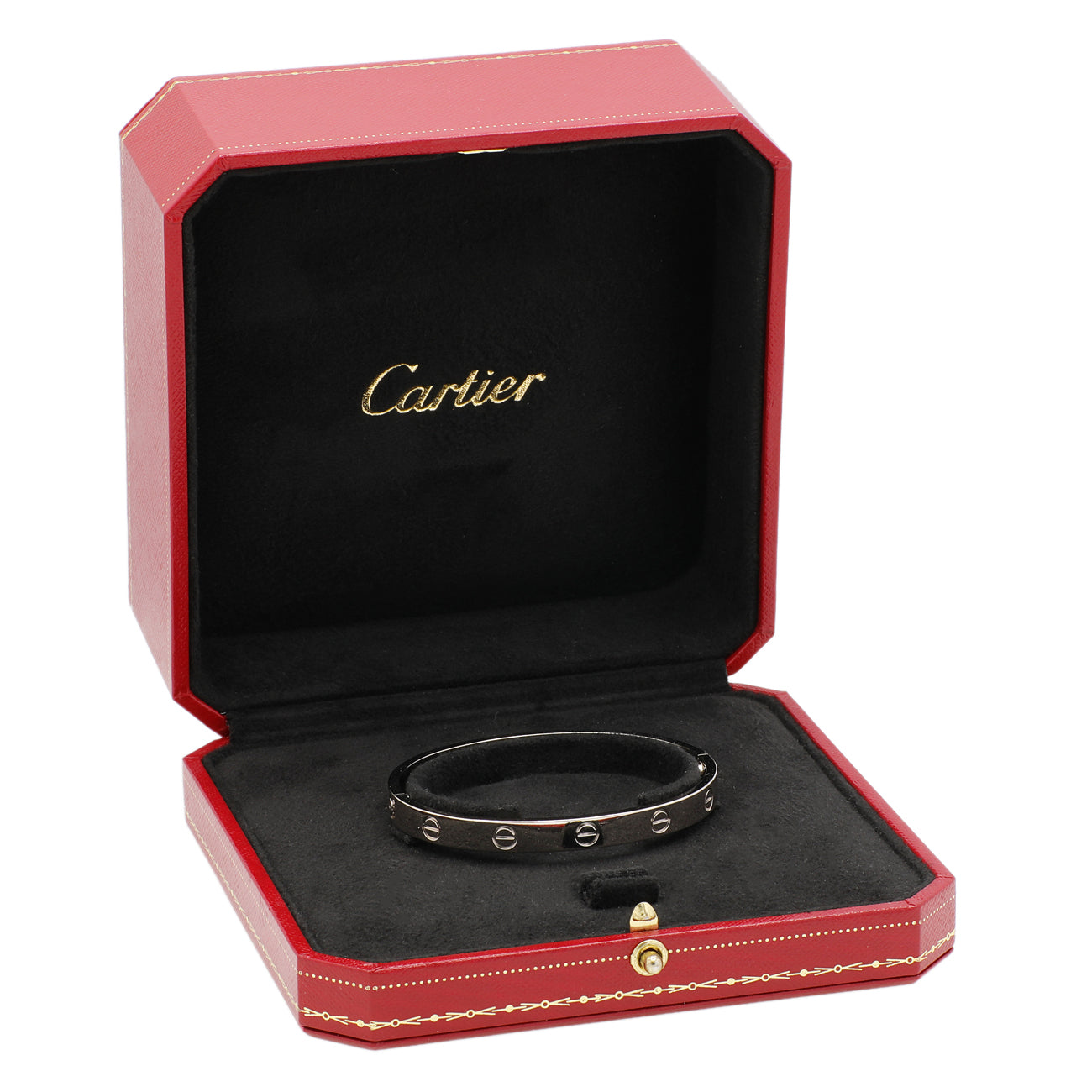 Exclusive Cartier 18K White Gold Love Bracelet — Top View