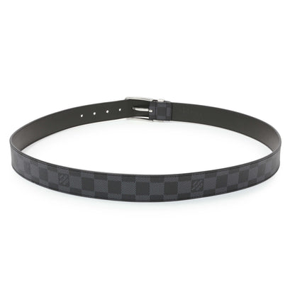 Exclusive Louis Vuitton Damier Graphite Pont Neuf 35mm Belt — Side View