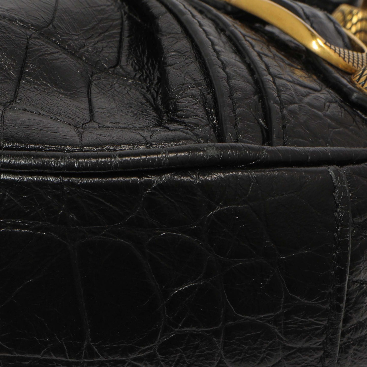 Exclusive Balenciaga Black Crocodile Embossed Le Cagole Shoulder Bag XS — Alternate View 10