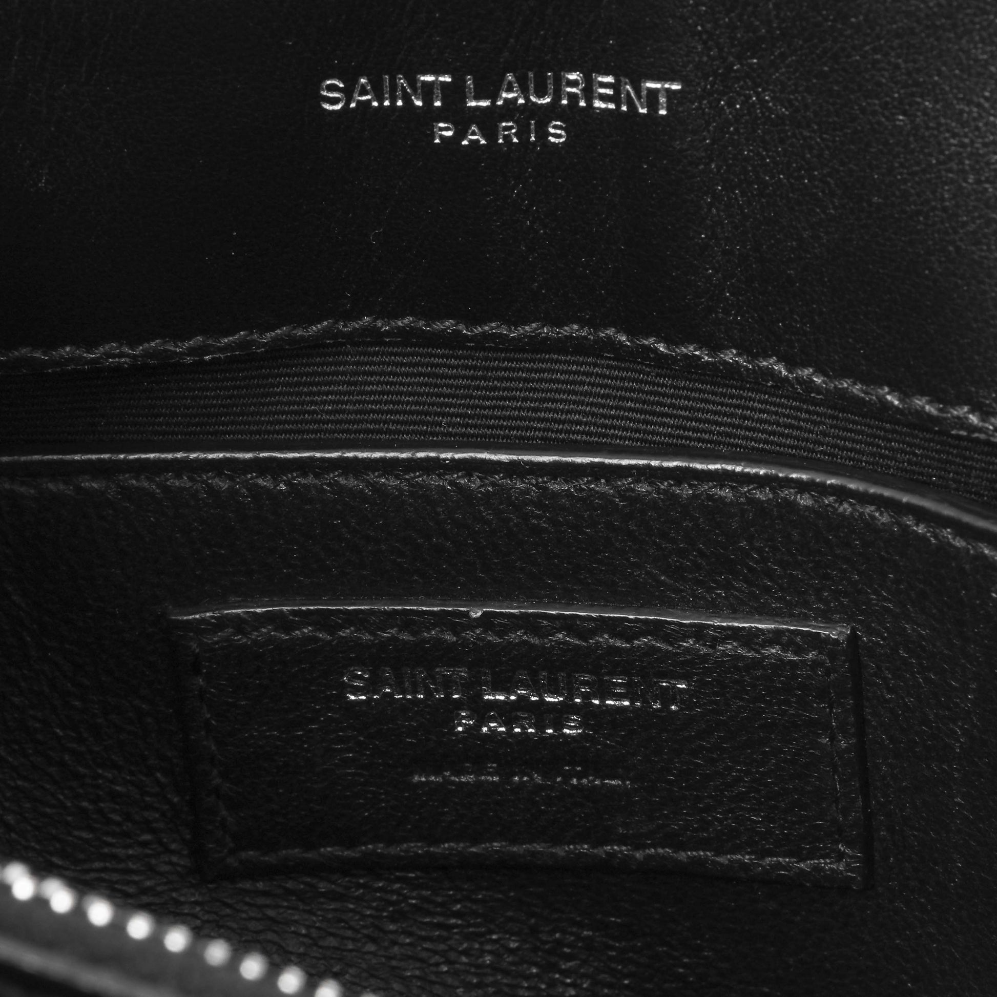 Exclusive Saint Laurent Black Calfskin Y Quilted Monogram Small Loulou Chain Satchel — Alternate View 9