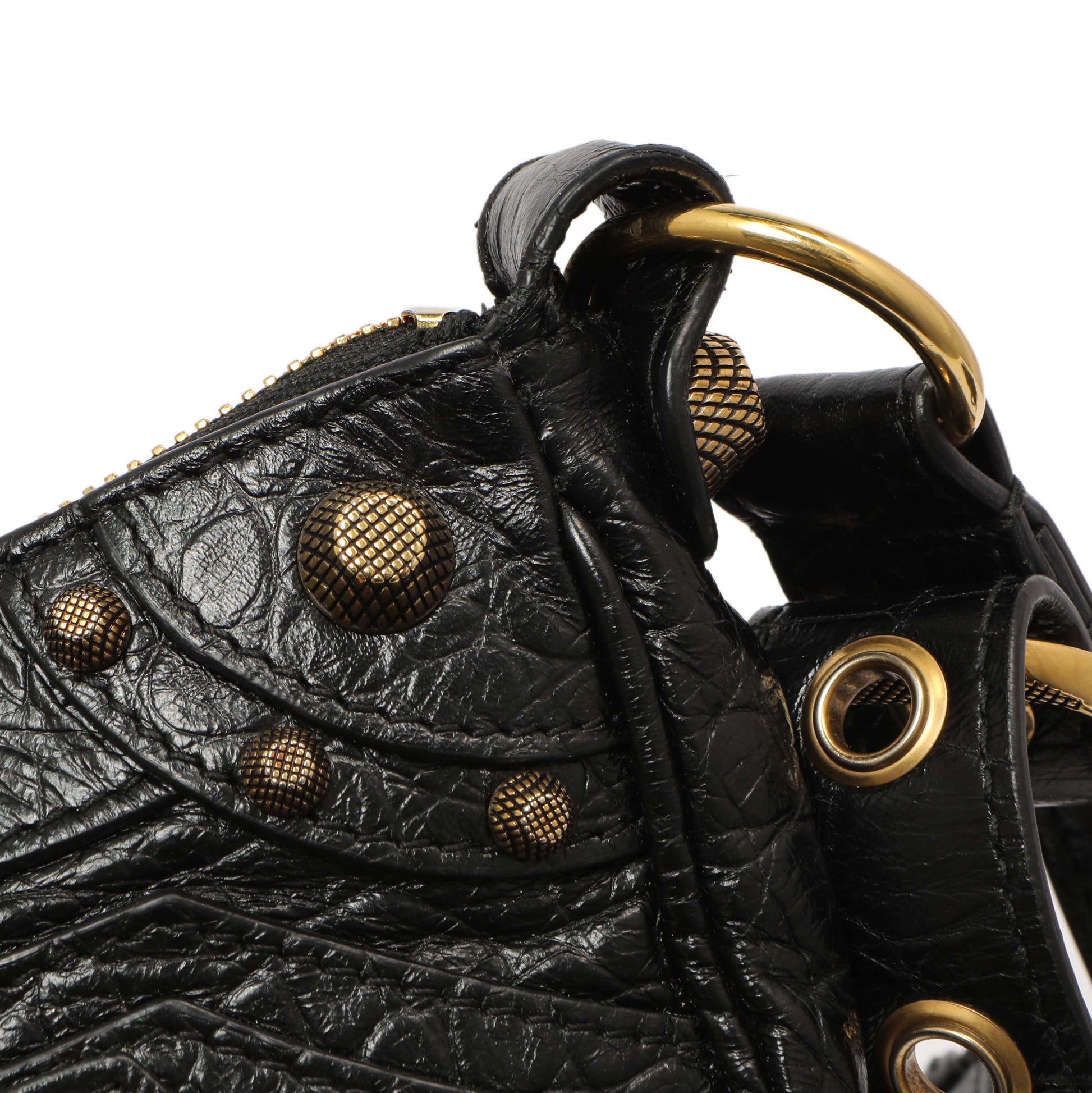 Exclusive Balenciaga Black Crocodile Embossed Le Cagole Shoulder Bag XS — Alternate View 8
