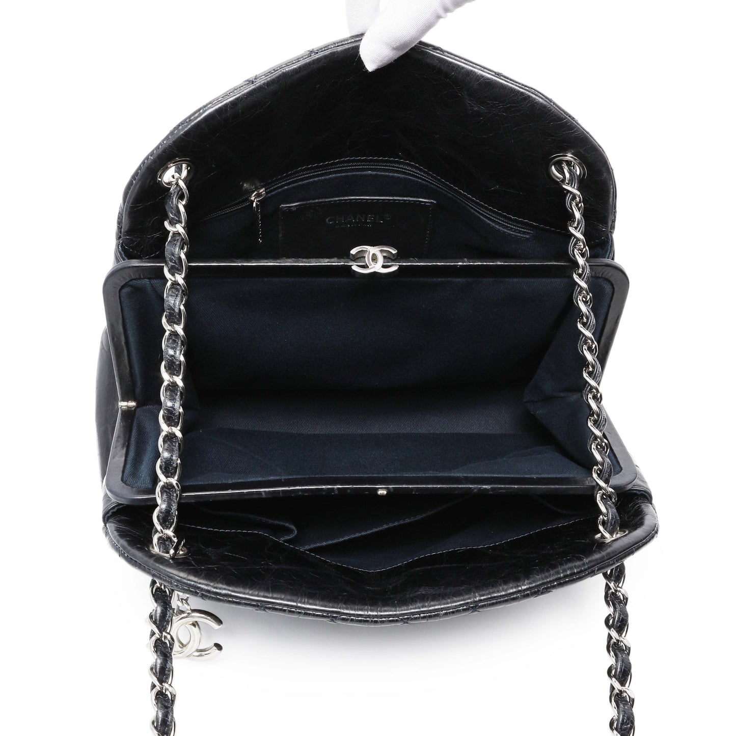 Exclusive Chanel Glazed Calfskin Quilted Large Mademoiselle Bowling Bag — Alternate View 8