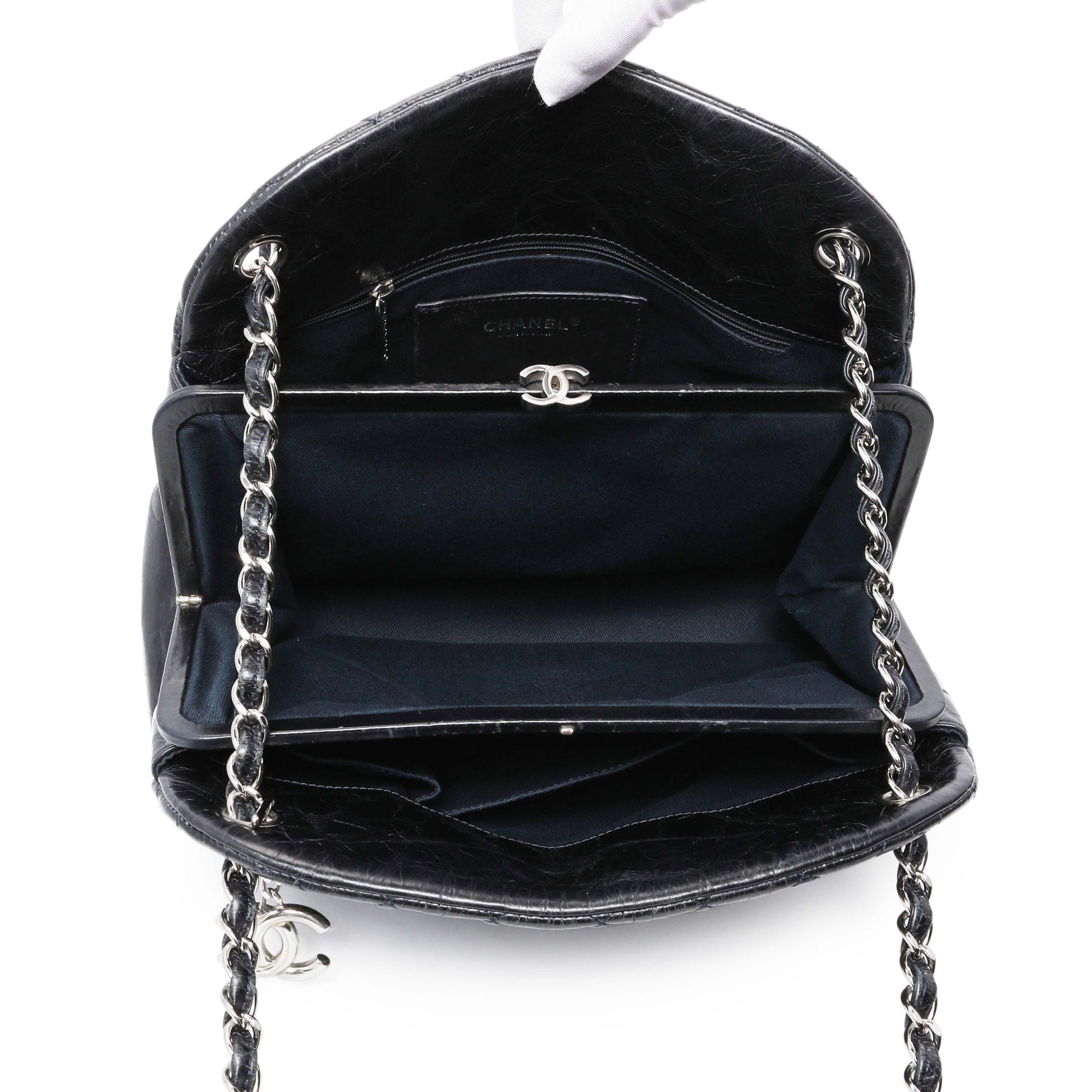 Exclusive Chanel Glazed Calfskin Quilted Large Mademoiselle Bowling Bag — Alternate View 8