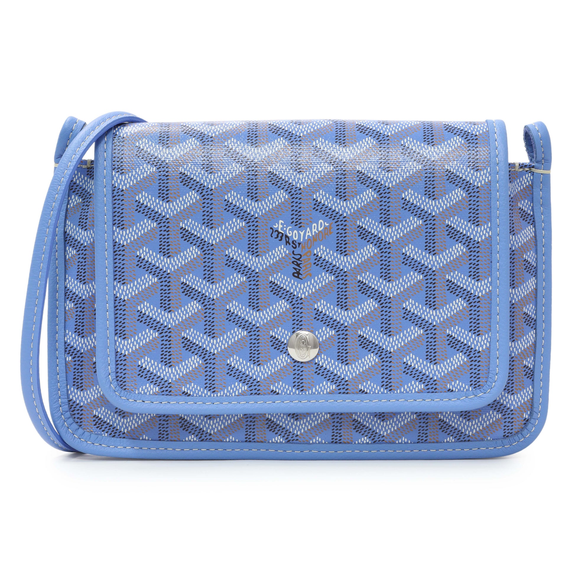Exclusive Goyard Blue Goyardine Plumet Wallet Clutch — Front View