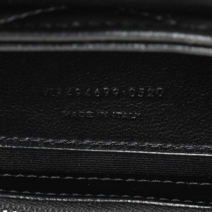 Exclusive Saint Laurent Black Calfskin Y Quilted Monogram Small Loulou Chain Satchel — Alternate View 10