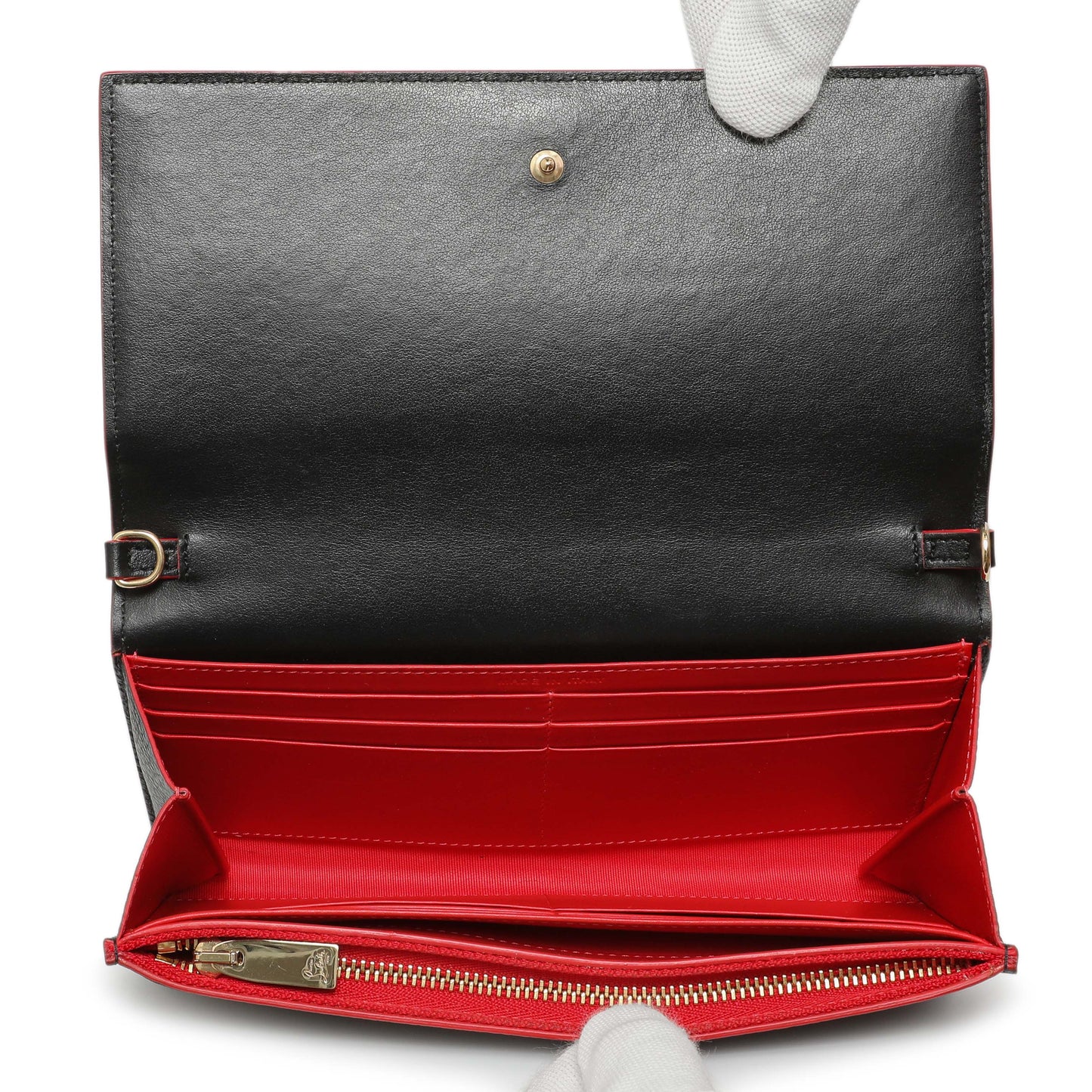 Exclusive Christian Louboutin Black Calfskin Boudoir Chain Wallet — Lifestyle View