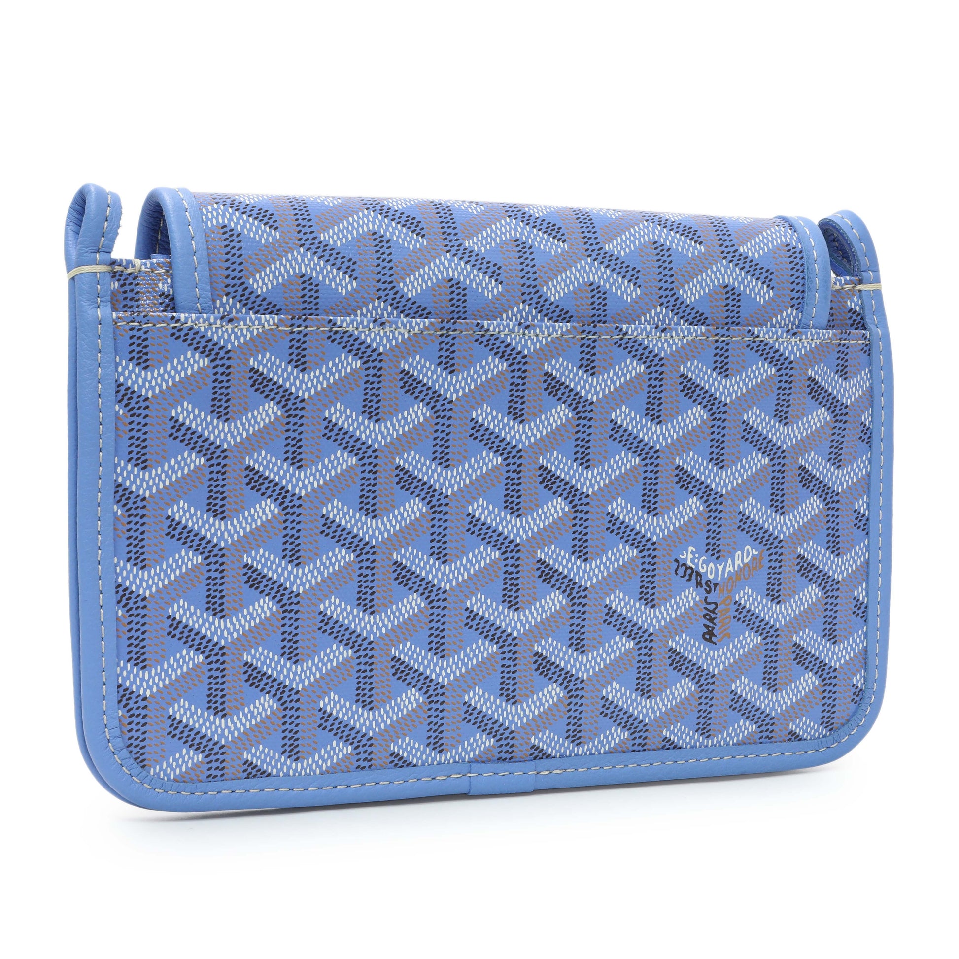 Exclusive Goyard Blue Goyardine Plumet Wallet Clutch — Side View