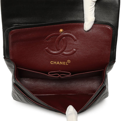 Exclusive Chanel Vintage Black Quilted Lambskin Small Double Flap — Top View