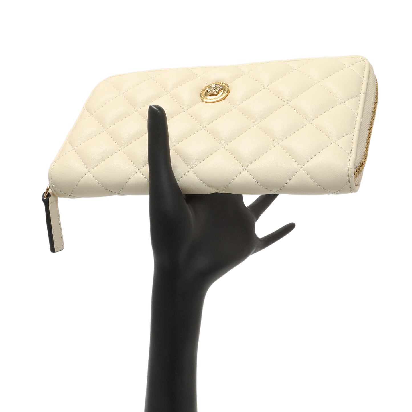 Exclusive Versace White Nappa Quilted La Medusa Zip Around Wallet — Alternate View 7