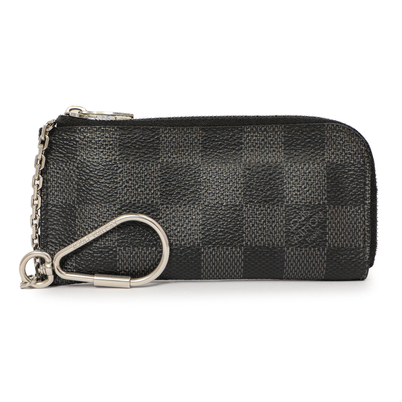 Exclusive Louis Vuitton Damier Graphite 4 Key Holder — Front View