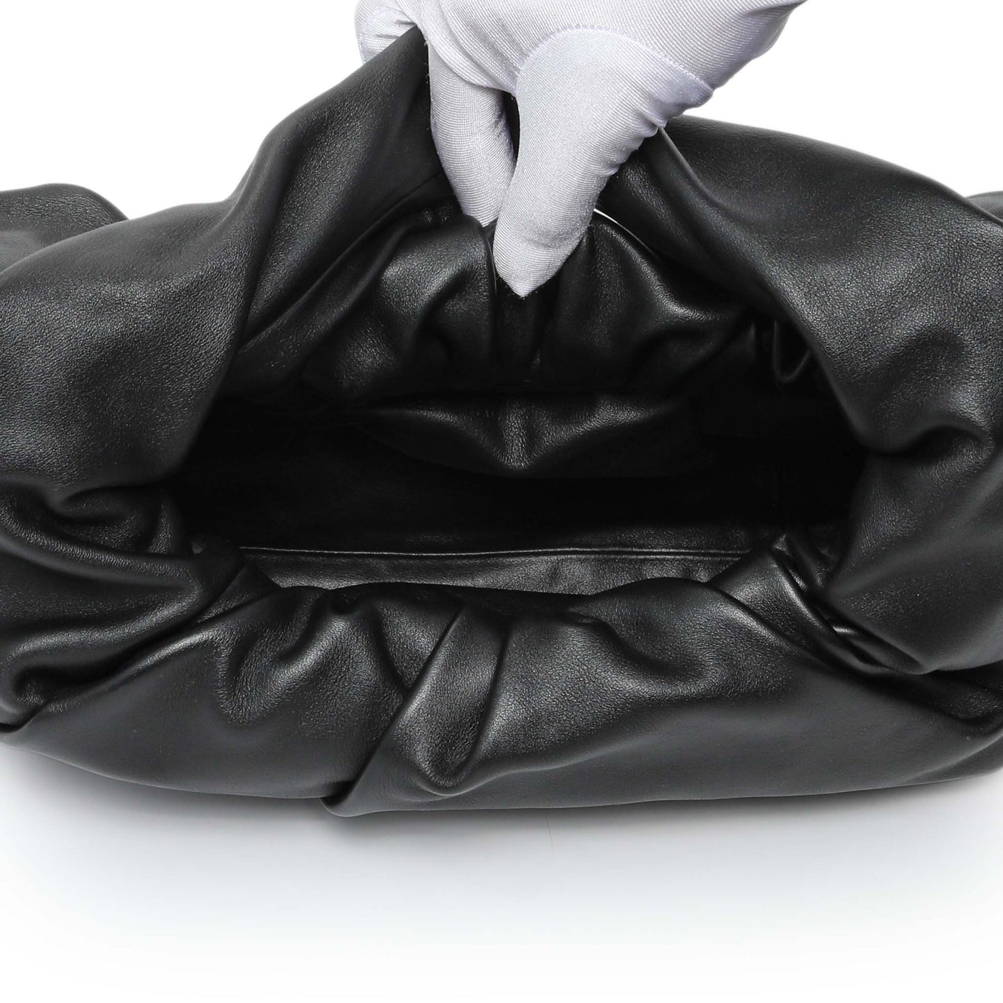 Exclusive Bottega Veneta Black Smooth Butter Calfskin Small The Shoulder Pouch — Top View