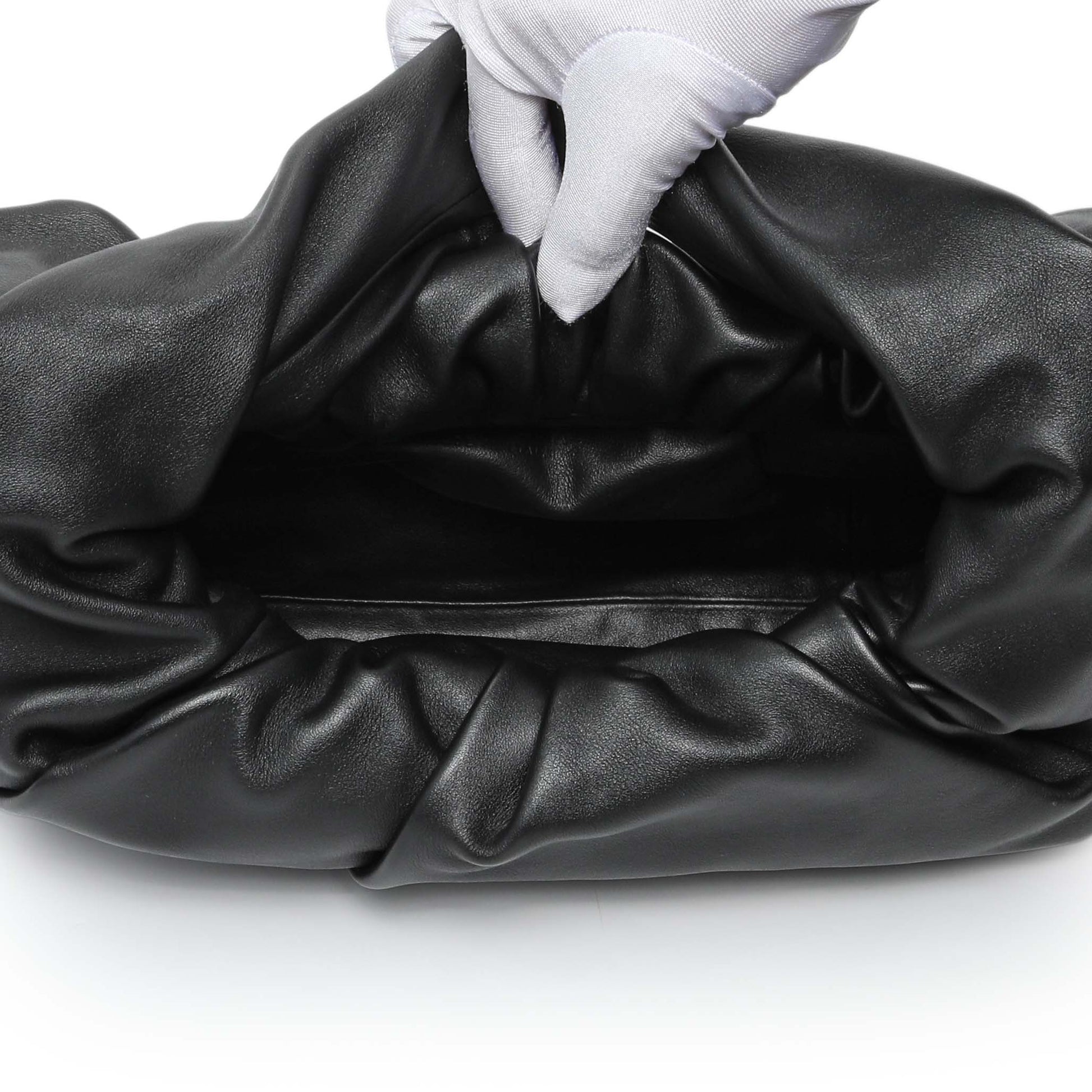 Exclusive Bottega Veneta Black Smooth Butter Calfskin Small The Shoulder Pouch — Top View