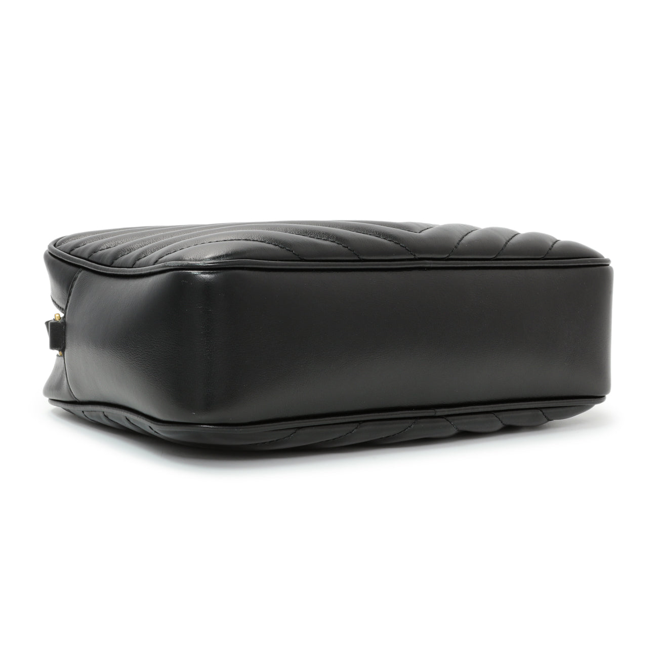 Exclusive Saint Laurent Black Calfskin Matelasse Monogram Lou Camera Bag — Back View