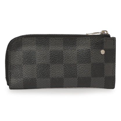Exclusive Louis Vuitton Damier Graphite 4 Key Holder — Side View