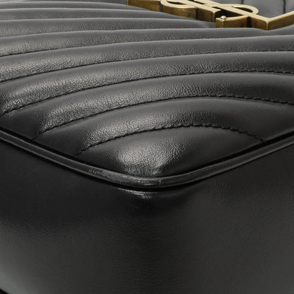 Exclusive Saint Laurent Black Calfskin Matelasse Monogram Lou Camera Bag — Top View