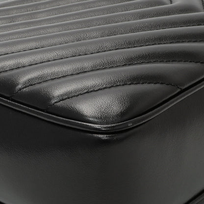 Exclusive Saint Laurent Black Calfskin Matelasse Monogram Lou Camera Bag — Lifestyle View