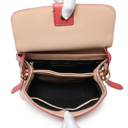 Exclusive Burberry Beige Red Derby Calfskin Snakeskin House Check Small Camberley — Alternate View 8