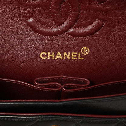Exclusive Chanel Vintage Black Quilted Lambskin Small Double Flap — Detail View
