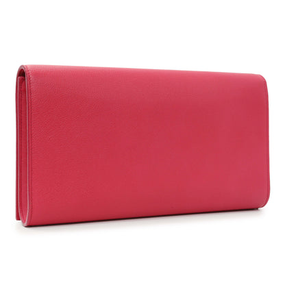 Exclusive Saint Laurent Lipstick Fuchsia Calfskin Monogram Large Belle De Jour Clutch — Side View