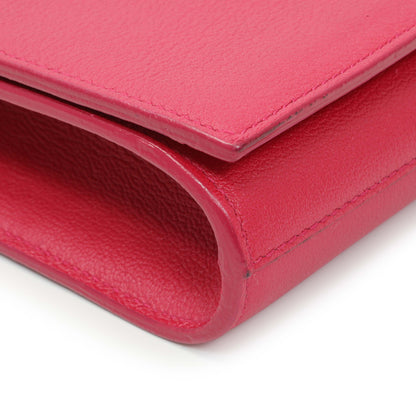 Exclusive Saint Laurent Lipstick Fuchsia Calfskin Monogram Large Belle De Jour Clutch — Detail View