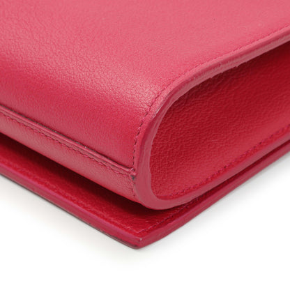 Exclusive Saint Laurent Lipstick Fuchsia Calfskin Monogram Large Belle De Jour Clutch — Alternate View 8