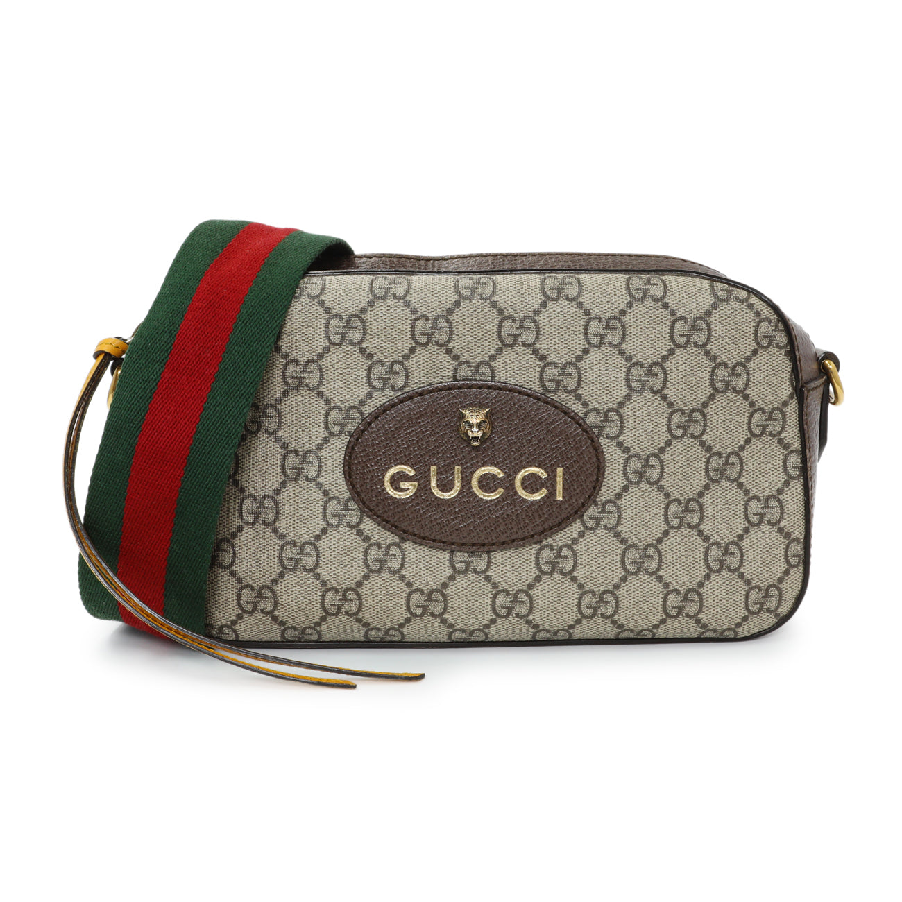 Exclusive Gucci GG Supreme Monogram Web Neo Vintage Shoulder Bag — Front View