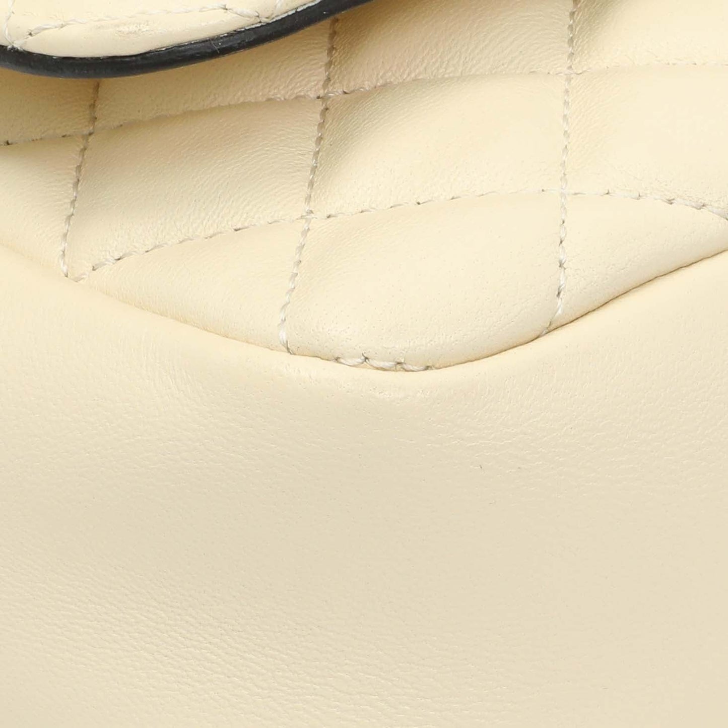 Exclusive Versace White Nappa Quilted La Medusa Chain Crossbody — Top View