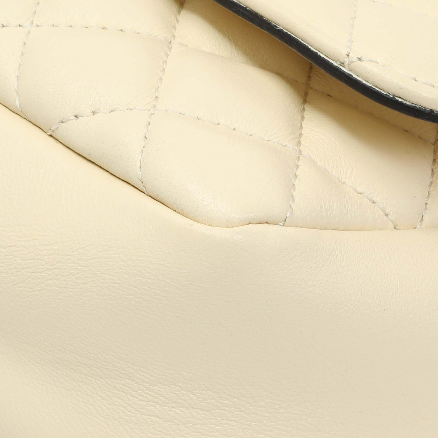 Exclusive Versace White Nappa Quilted La Medusa Chain Crossbody — Detail View