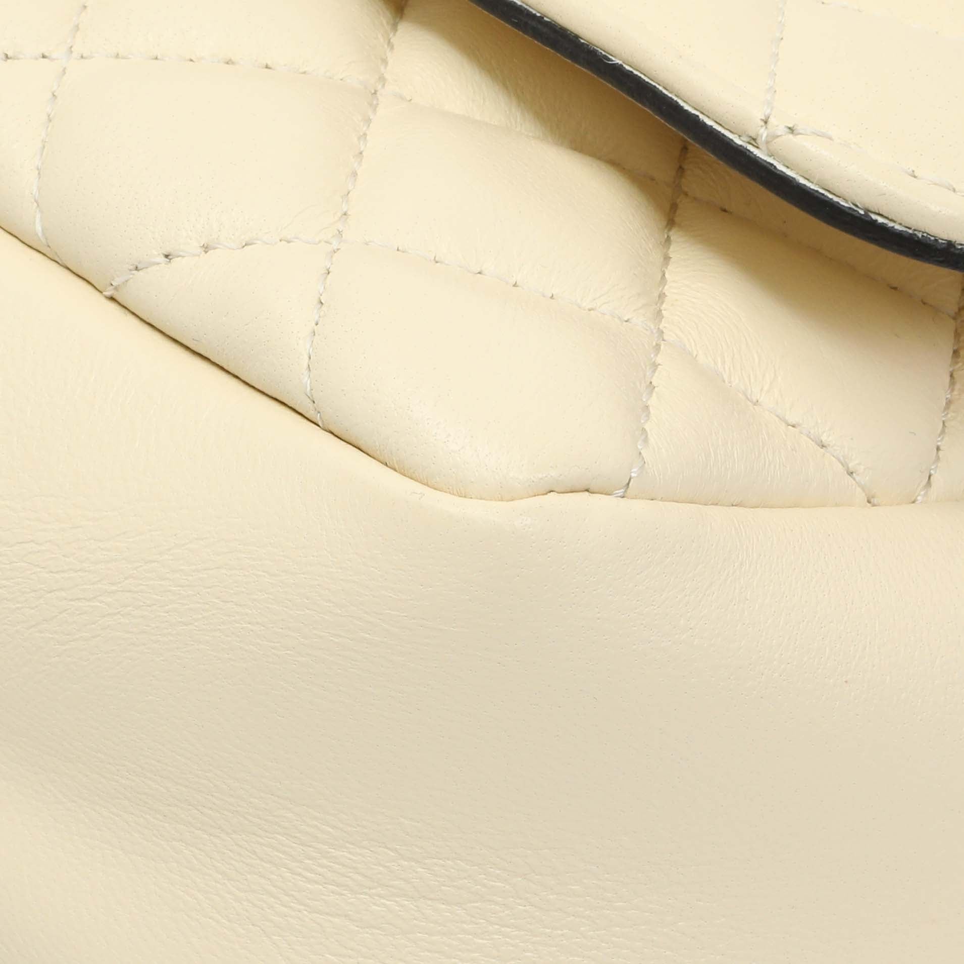 Exclusive Versace White Nappa Quilted La Medusa Chain Crossbody — Detail View