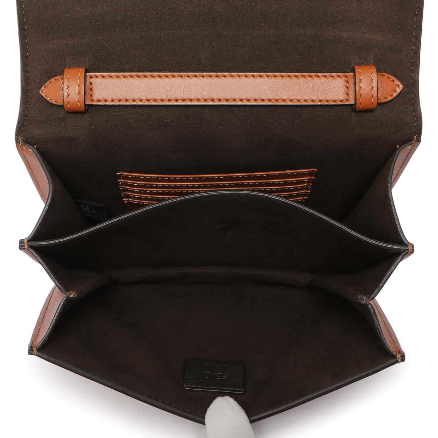 Exclusive Fendi Vitello King Crystal Fab Crossbody Bag — Top View