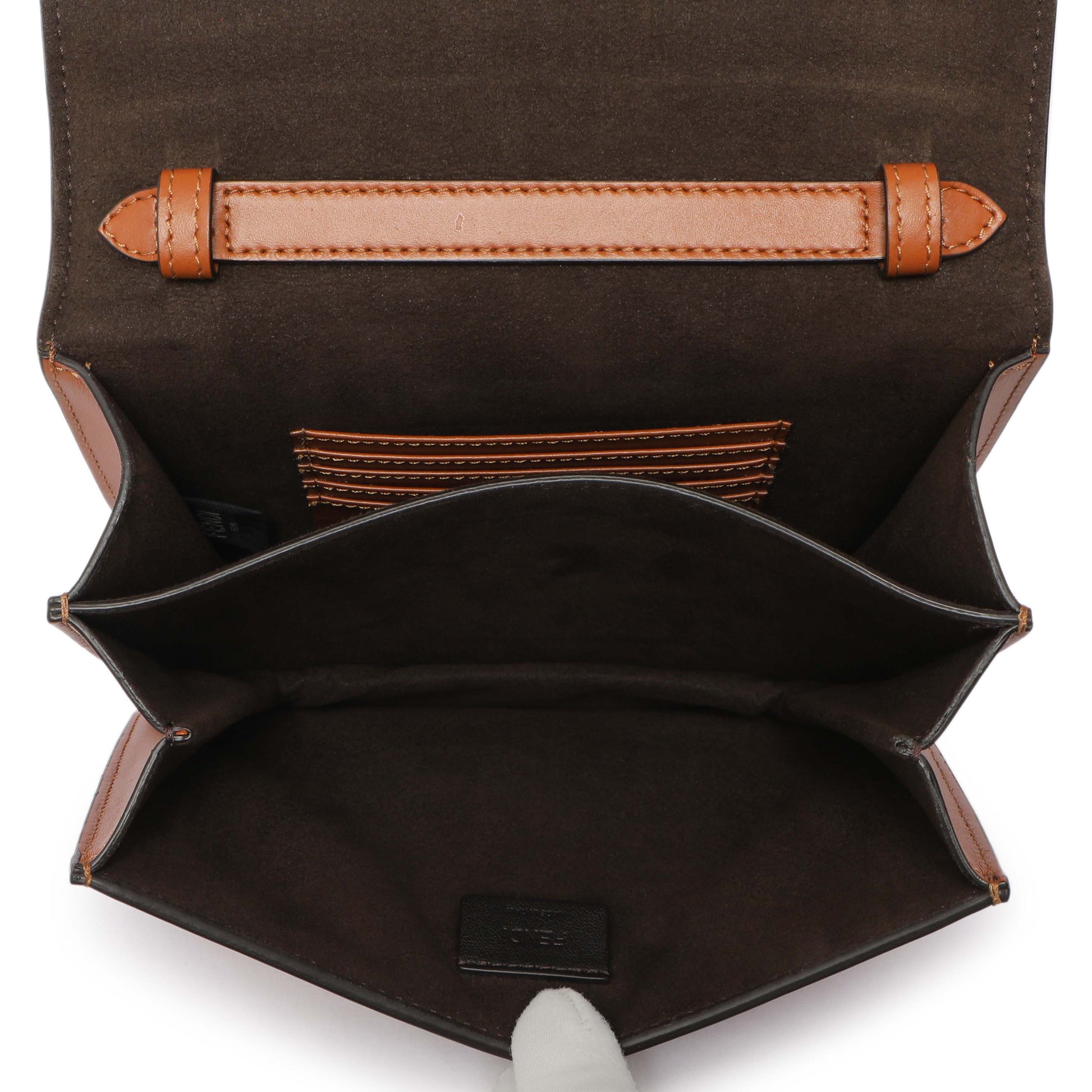 Exclusive Fendi Vitello King Crystal Fab Crossbody Bag — Top View
