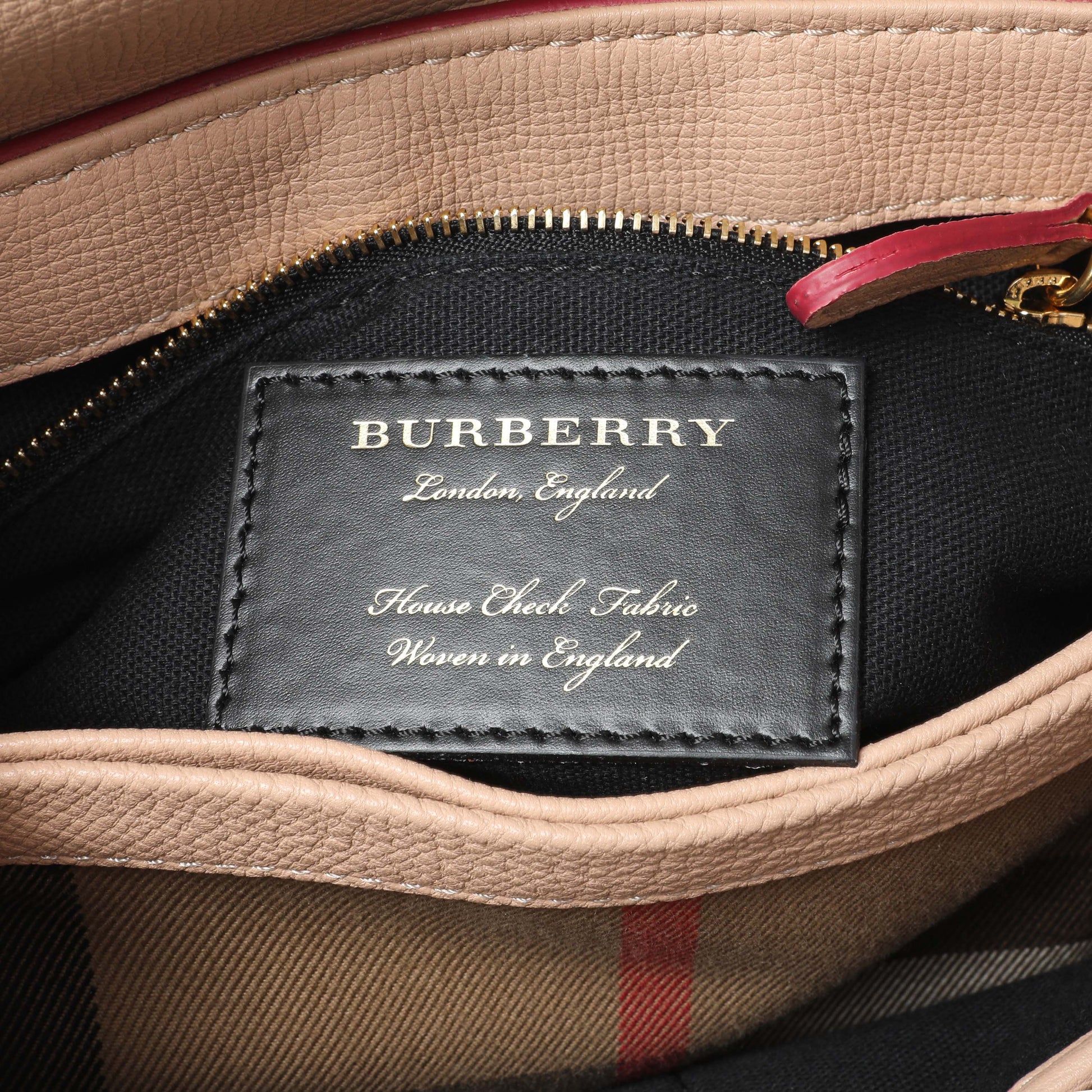 Exclusive Burberry Beige Red Derby Calfskin Snakeskin House Check Small Camberley — Alternate View 9