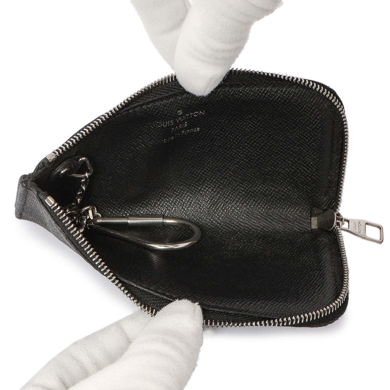 Exclusive Louis Vuitton Damier Graphite 4 Key Holder — Back View