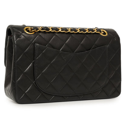 Exclusive Chanel Vintage Black Quilted Lambskin Small Double Flap — Side View