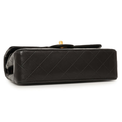 Exclusive Chanel Vintage Black Quilted Lambskin Small Double Flap — Back View