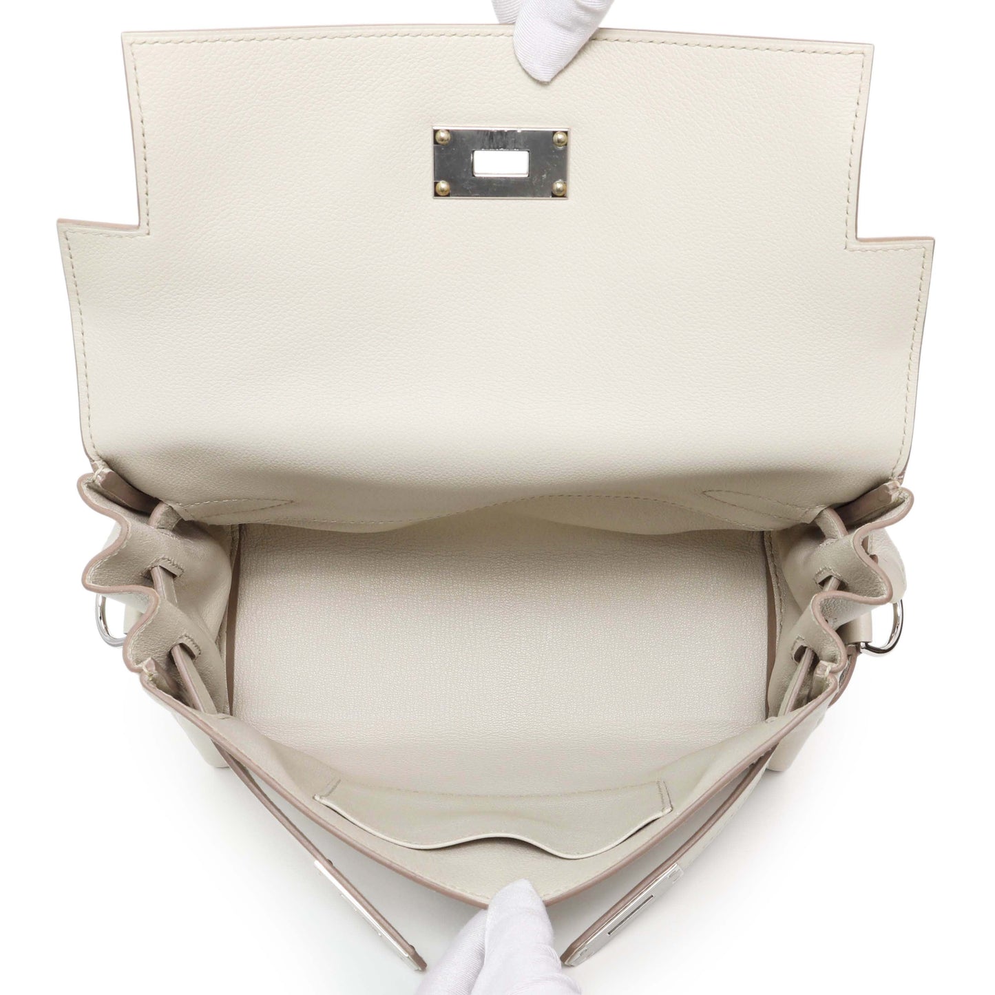 Exclusive Hermes Craie Evercolor Kelly Messenger PM — Top View