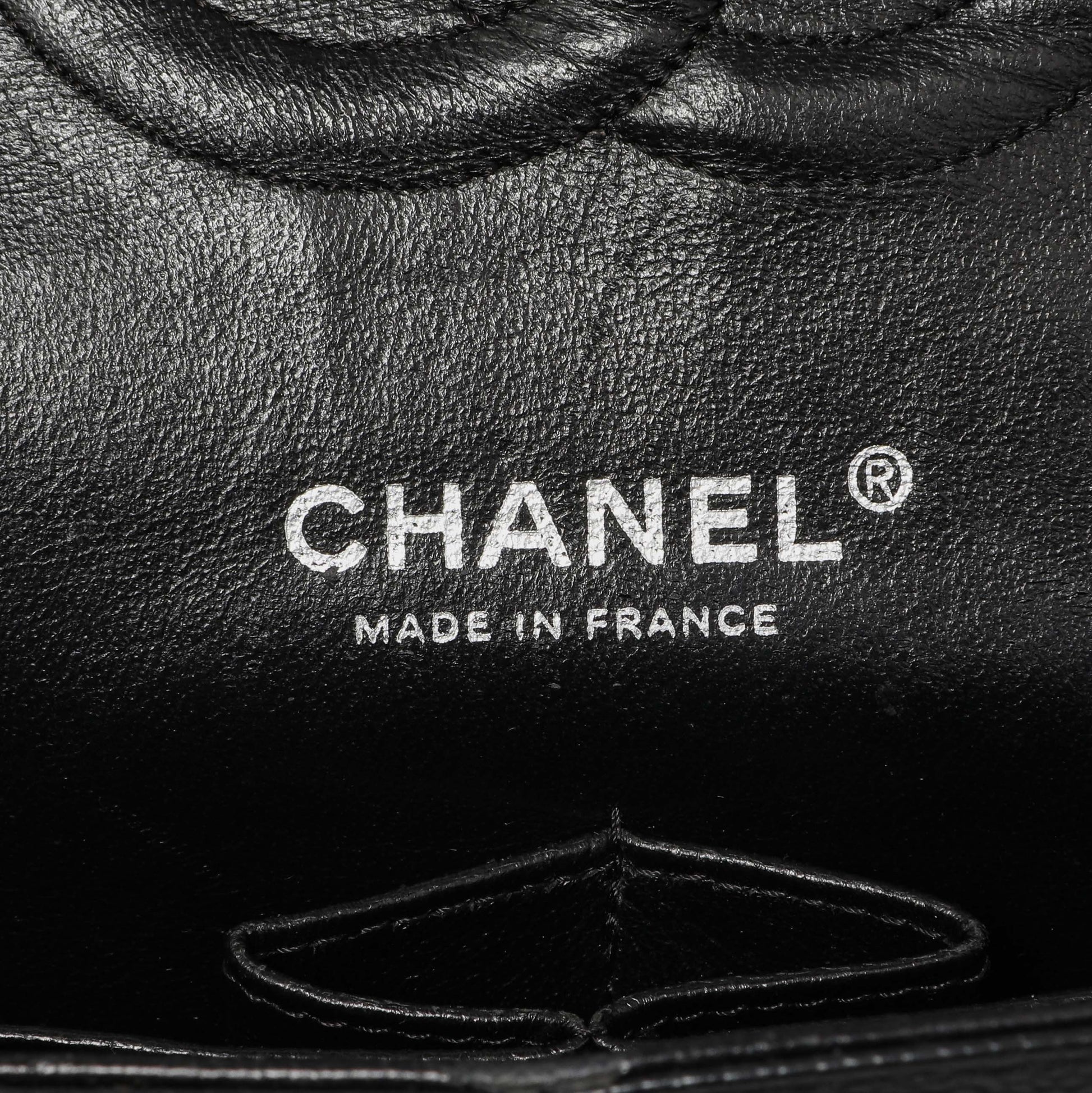 Exclusive Chanel Black Quilted Caviar Medium Classic Double Flap — Alternate View 9