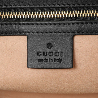 Exclusive Gucci Black Suede Patent GG Web Medium Ophidia Boston Bag — Detail View