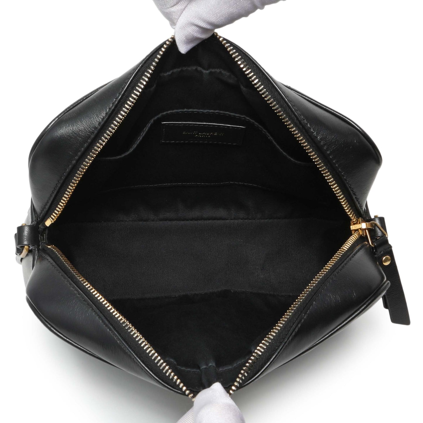 Exclusive Saint Laurent Black Calfskin Matelasse Monogram Lou Camera Bag — Alternate View 8