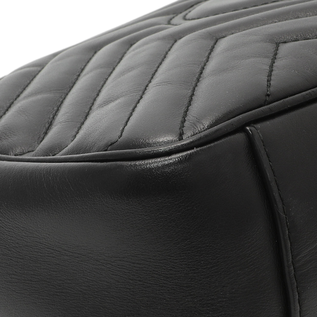 Exclusive Gucci Black Calfskin Matelasse Small GG Marmont Shoulder Bag — Lifestyle View