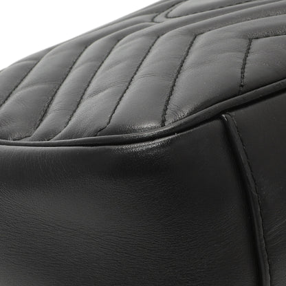 Exclusive Gucci Black Calfskin Matelasse Small GG Marmont Shoulder Bag — Lifestyle View