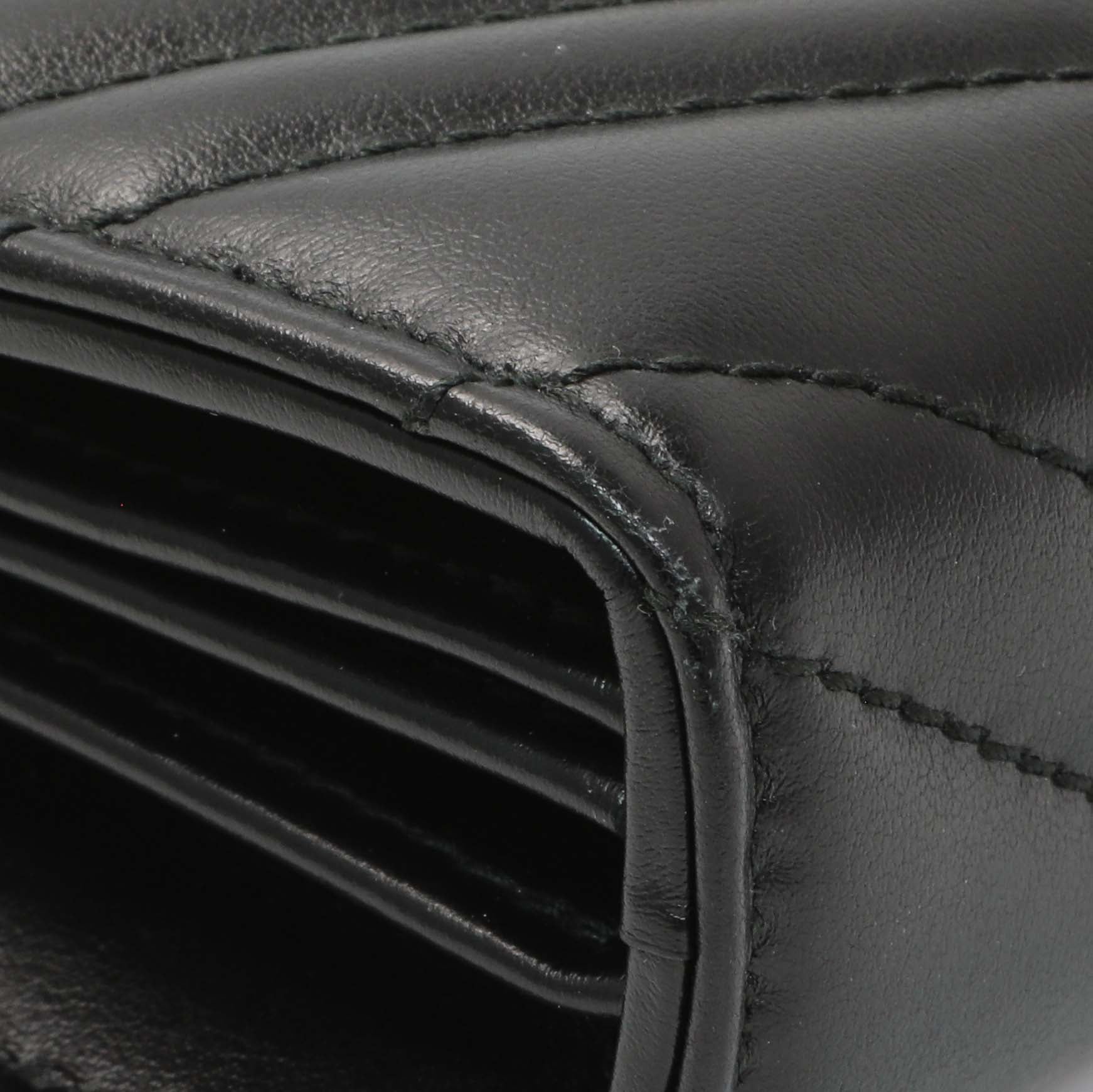 Exclusive Gucci Black Calfskin Matelasse GG Marmont Chain Wallet — Top View