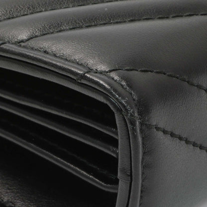 Exclusive Gucci Black Calfskin Matelasse GG Marmont Chain Wallet — Top View