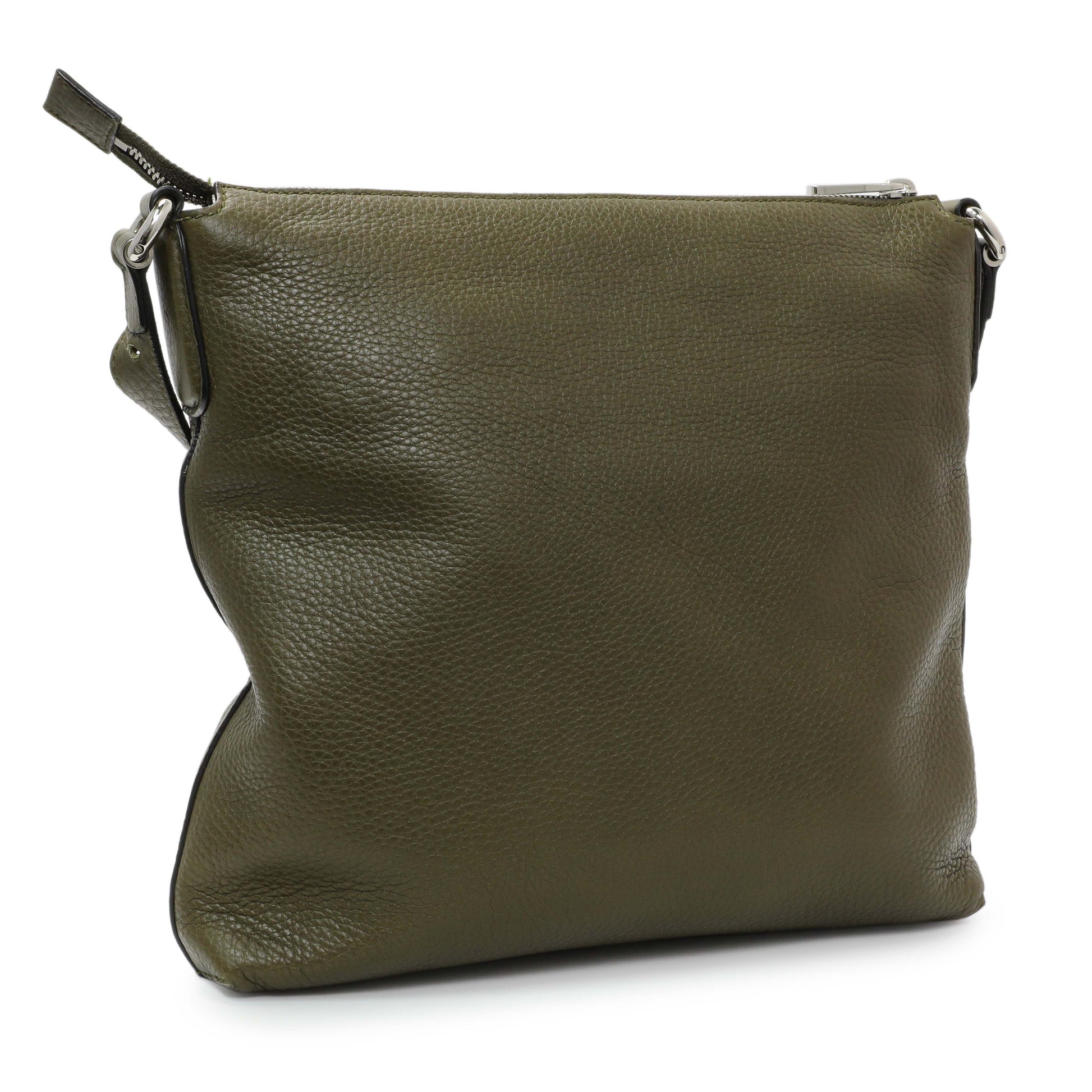 Exclusive Gucci Green Pebbled Calfskin Medium Soho Messenger Bag — Side View