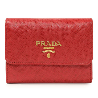 Exclusive Prada Red Saffiano Compact Wallet — Front View