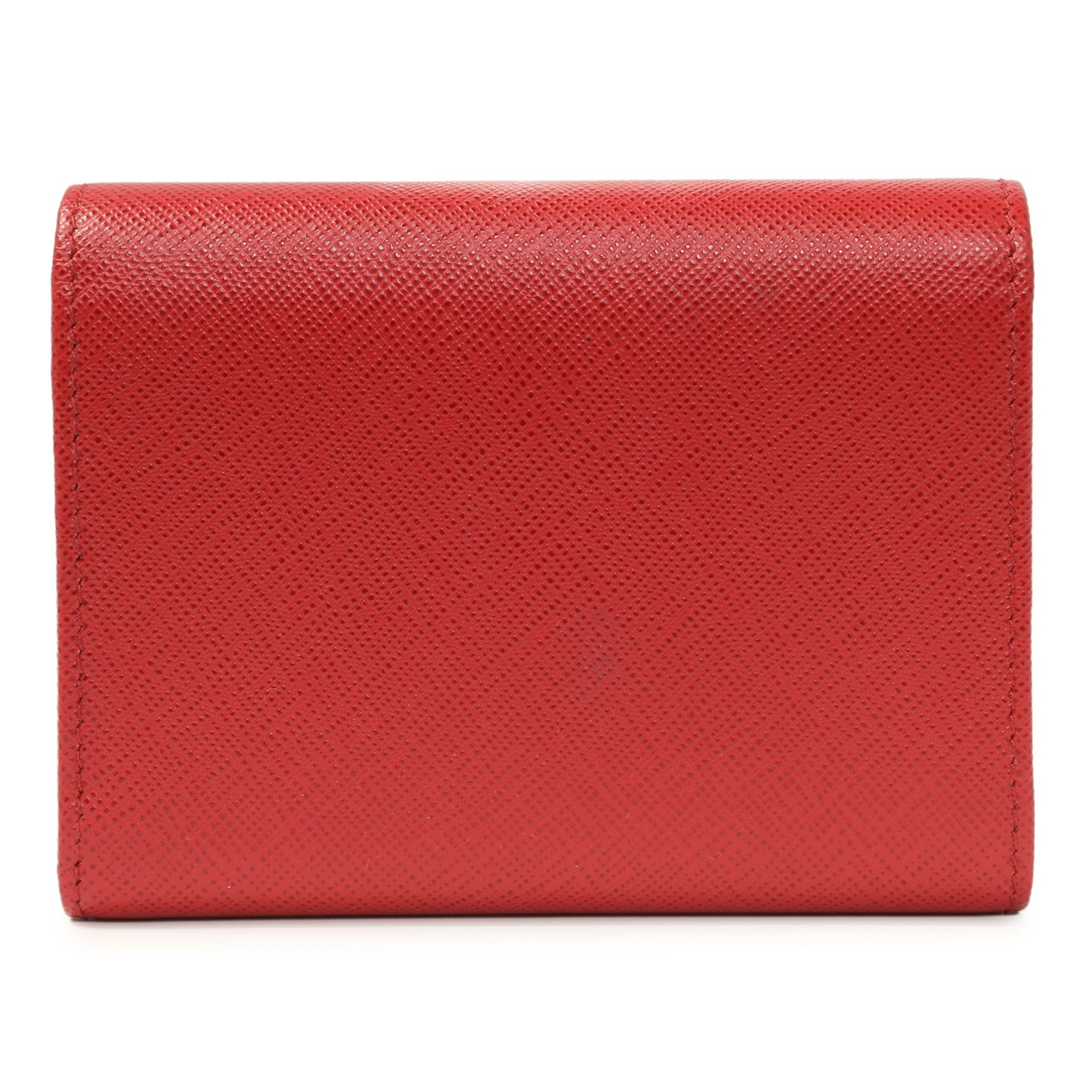 Exclusive Prada Red Saffiano Compact Wallet — Side View