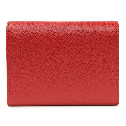 Exclusive Prada Red Saffiano Compact Wallet — Side View