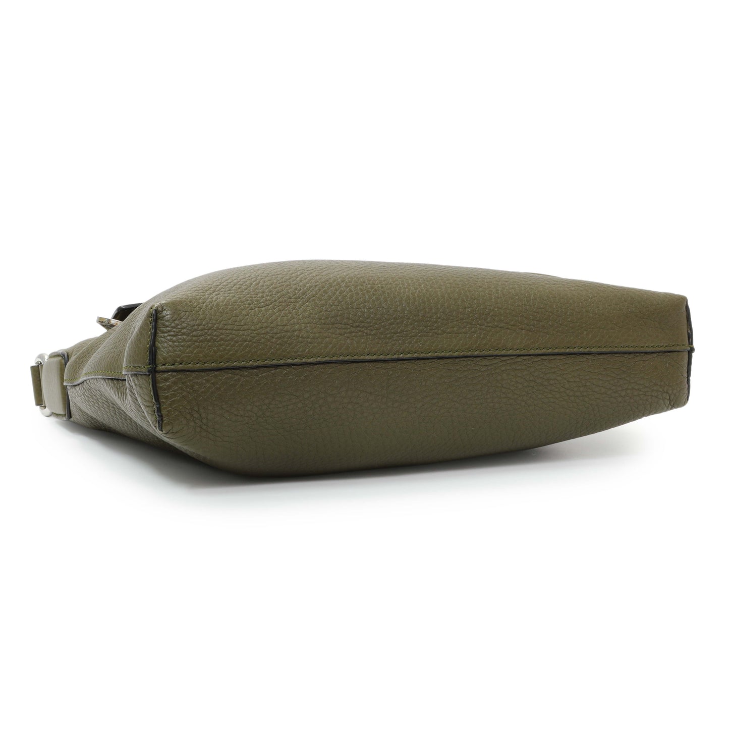 Exclusive Gucci Green Pebbled Calfskin Medium Soho Messenger Bag — Back View