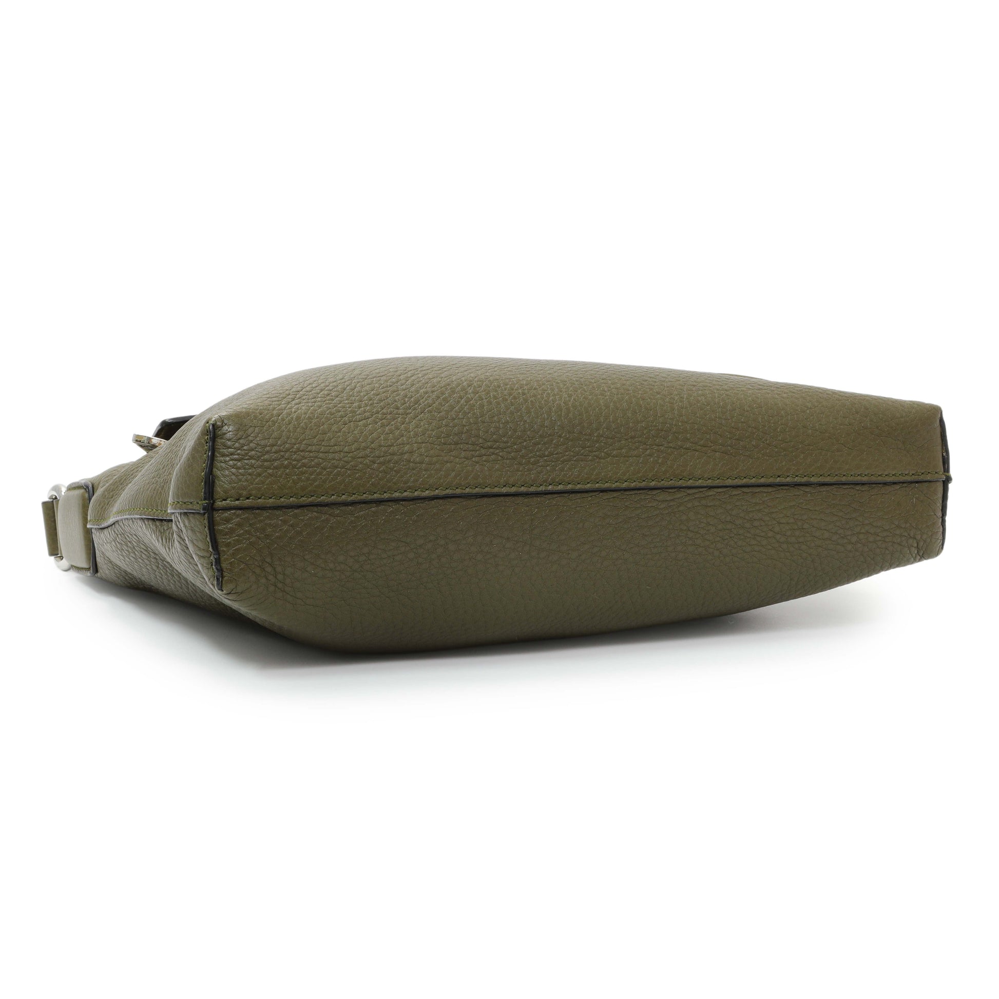 Exclusive Gucci Green Pebbled Calfskin Medium Soho Messenger Bag — Back View