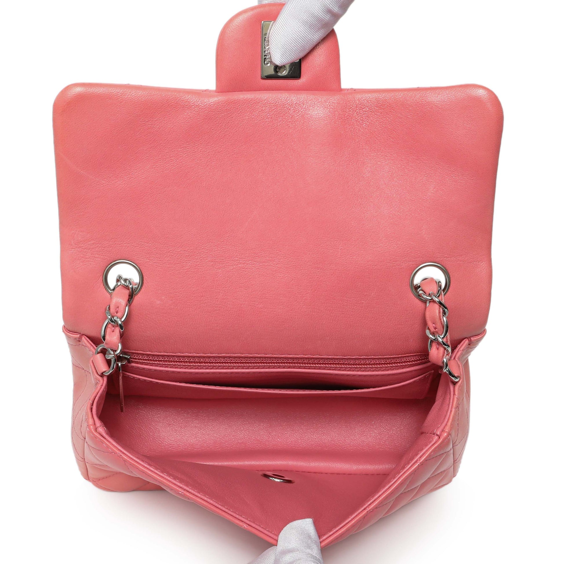 Exclusive Chanel Pink Quilted Lambskin Mini Rectangular Flap — Alternate View 8